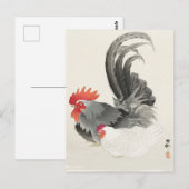 Hühner und Hennenmalerei von Ohara Koson Postkarte (Vorne/Hinten)