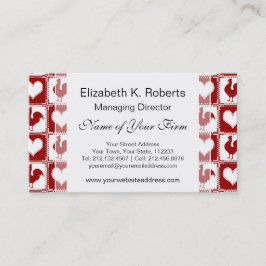 Hühner und Herz-Hahn-Muster Visitenkarte