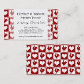 Hühner und Herz-Hahn-Muster Visitenkarte (Vorne/Hinten)