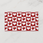 Hühner und Herz-Hahn-Muster Visitenkarte (Rückseite)