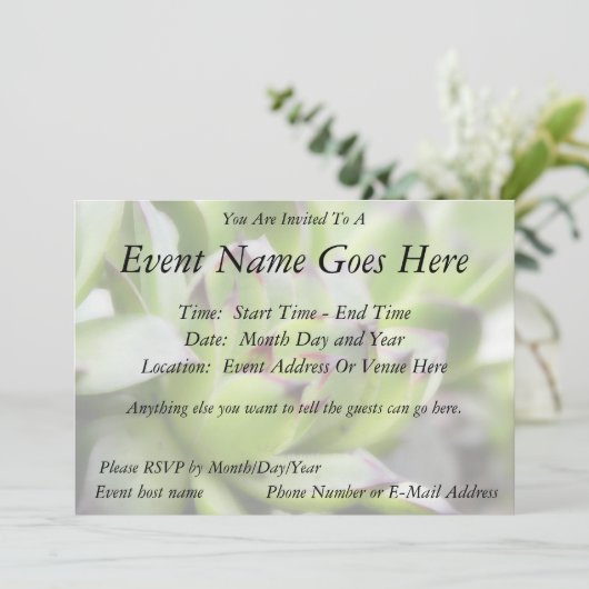 Hühner und Hühner - Sempervivum Einladung (Stehend Vorderseite)