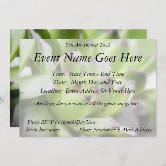 Hühner und Hühner - Sempervivum Einladung (Vorne/Hinten)