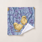 Hühner und Hyazinthen am Himmel Badhandtuch Set (Waschlappen)