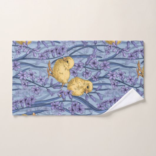 Hühner und Hyazinthen am Himmel Badhandtuch Set (Handtuch)