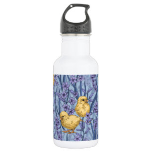 Hühner und Hyazinthen am Himmel Edelstahlflasche