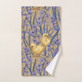 Hühner und Hyazinthen in Gelb Badhandtuch Set (Handtuch)
