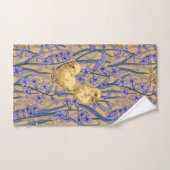 Hühner und Hyazinthen in Gelb Badhandtuch Set (Handtuch)