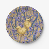 Hühner und Hyazinthen in Gelb Pappteller (Vorderseite)