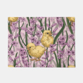 Hühner und Hyazinthen in rosa Fußmatte (Vorderseite)