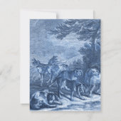 Hühner und Jagdhunde Blauer Französischer Hund Einladung (Rückseite)