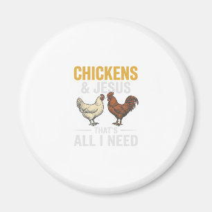Hühner Und Jesus Vintage-Farm-Glaubens-Shirt_1 Magnet