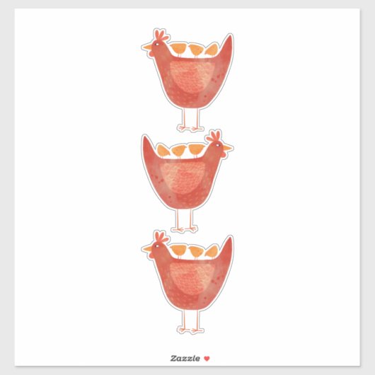 Hühner und Küken Aufkleber (Blatt)