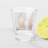 Hühner und Küken Schnapsglas (Rückseite)