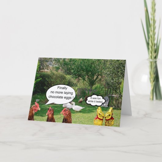 Hühner und Ostereier Karte (Vorderseite)