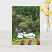 Hühner und Ostereier Karte (Gelbe Blume)