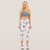 Hühner und Punkte Capri Leggings (Vorderseite)