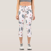 Hühner und Punkte Capri Leggings (Vorderseite)