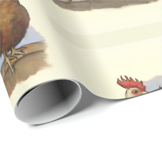 Hühner und Räuber, Hühnerart, Geflügel Geschenkpapier (Rolleneckpunkt)