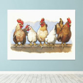 Hühner und Räuber, Landleben, Art Leinwanddruck (Insitu (Holzboden))