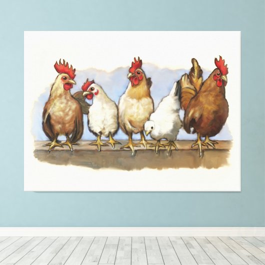 Hühner und Räuber, Landleben, Art Leinwanddruck (Insitu (Holzboden))
