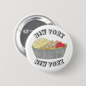 Hühner- und Reisplatterplatte NYC Halal Cart Food Button (Vorne & Hinten)