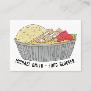 Hühner- und Reisplatterplatte NYC Halal Cart Food Visitenkarte