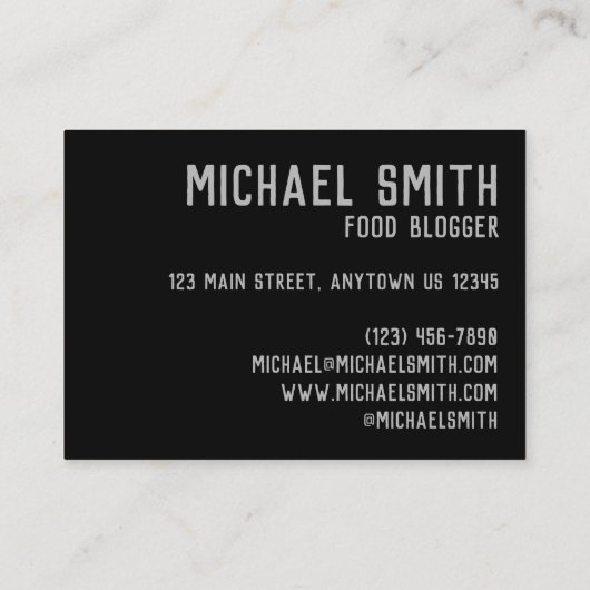 Hühner- und Reisplatterplatte NYC Halal Cart Food Visitenkarte (Rückseite)