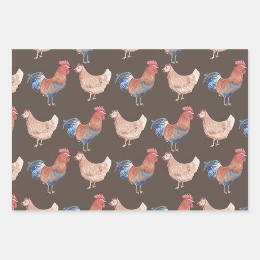 Hühner und Rinder  Geschenkpapier Set (Vorderseite 3)