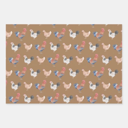 Hühner und Rinder  Geschenkpapier Set (Vorderseite 2)