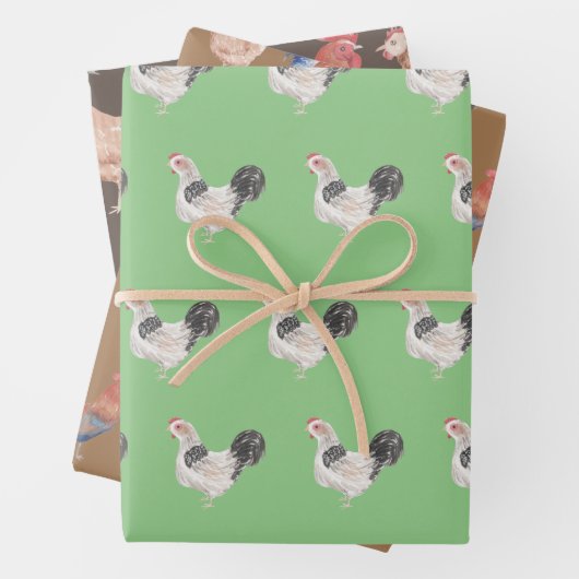 Hühner und Rinder  Geschenkpapier Set (Beispiel)