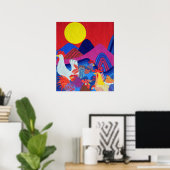 Hühner und Rinder Poster (Heimbüro)