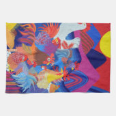Hühner und Rooster Geschirrtuch (Horizontal)