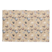 Hühner und Röster, Aquarellhühner-Printwerbung Kissenbezug (Rückseite)