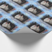 Hühner und Schneeflocken Geschenkpapier (Ecke)