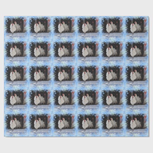 Hühner und Schneeflocken Geschenkpapier (Flach)