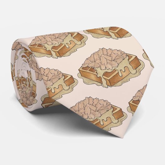 Hühner und Waffeln Pennsylvania Dutch Amish Food Krawatte (Gerollt)