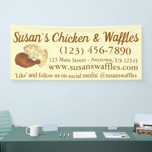 Hühner und Waffeln Soul Food Catering Business Banner (Messe)