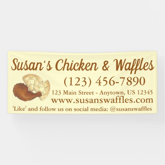Hühner und Waffeln Soul Food Catering Business Banner (Horizontal)