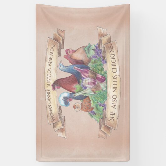 Hühner und Wein Banner (Vertikal)