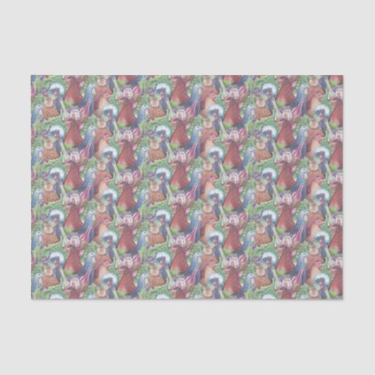 Hühner und Wein Seidenpapier (Vorderseite)