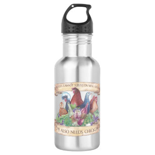 Hühner und Wein Trinkflasche