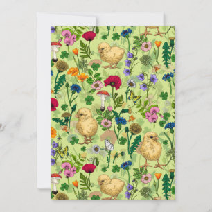 Hühner und Wildblumen auf Honigtau