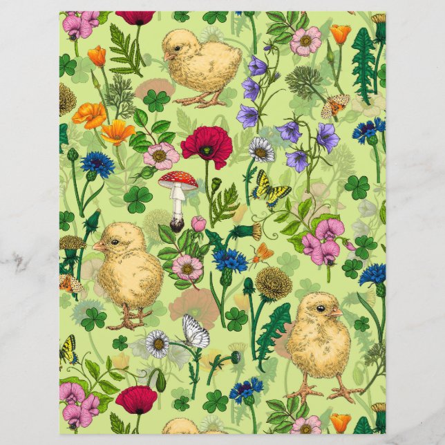 Hühner und Wildblumen auf Honigtau (Vorderseite)