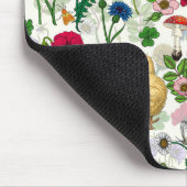 Hühner und Wildblumen auf weiß Mousepad (Ecke)