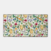 Hühner und Wildblumen auf weiß Schreibtischunterlage (Vorderseite)