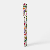 Hühner und Wildblumen auf Zuckerwatte pink iPhone Hülle (Linke Seite)