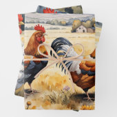 Hühner und Wildblumen Geschenkpapier Set (Beispiel)
