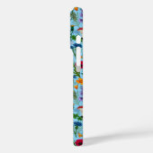Hühner und Wildblumen in Babyblau Case-Mate iPhone Hülle (Rückseite / Links)