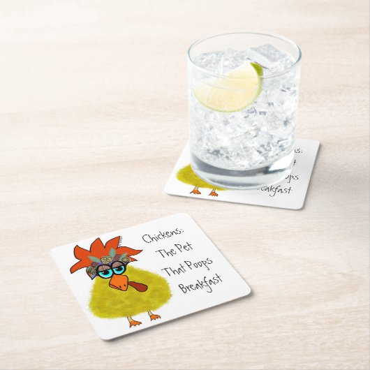 Hühner-Untersetzer Rechteckiger Pappuntersetzer (Vor Ort)