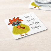 Hühner-Untersetzer Rechteckiger Pappuntersetzer (angewinkelt)